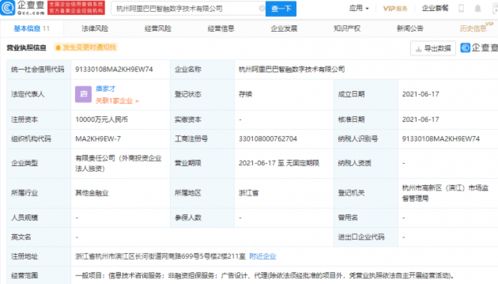 阿里巴巴成立智融數(shù)字技術(shù)公司，注冊資本1億元加碼信息技術(shù)咨詢服務(wù)